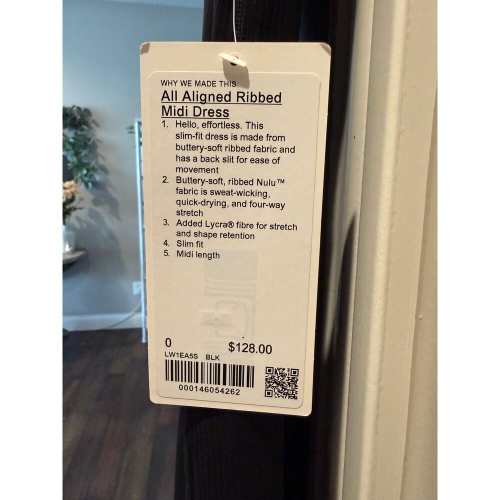 NWT Lululemon all aligned ribbed midi dress, size 0 - Picture 4 of 5